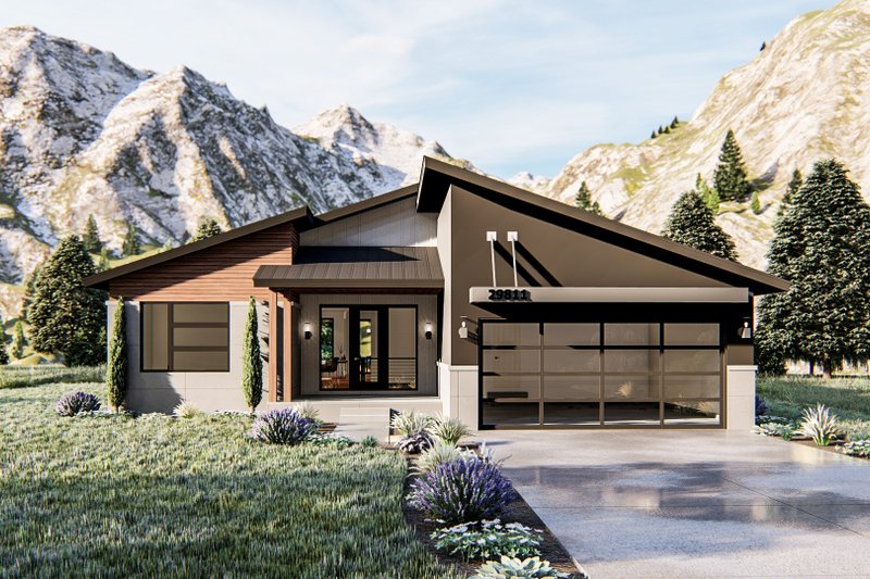 House Blueprint - Modern Exterior - Front Elevation Plan #455-296