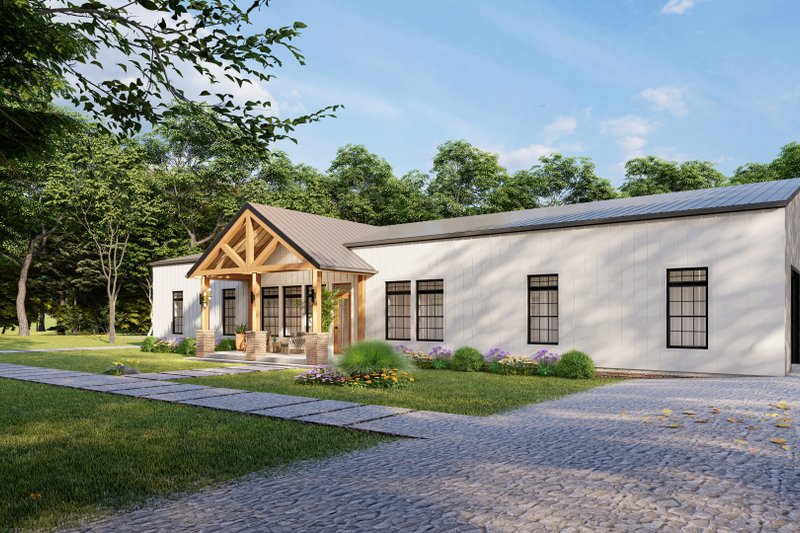 House Blueprint - Exterior - Front Elevation 4 for Barndominium House Plan #1117-5 - 4 bed, 3.5 bath