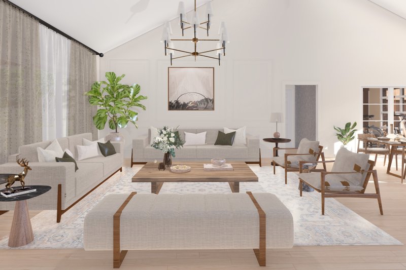 House Blueprint - Interior - Family Room for Barndominium House Plan #1064-314 - 4 bed, 2.5 bath