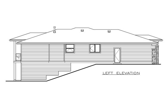Exterior - Other Elevation 1 for Prairie House Plan #1100-19 - 3 bed, 2 bath