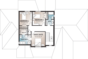 Exterior - Rear Elevation for Traditional House Plan #23-831 - 4 bed, 3.5 bath