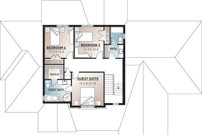 Home Plan - Exterior - Rear Elevation for Traditional House Plan #23-831 - 4 bed, 3.5 bath