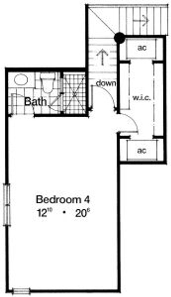 Floor Plan - Upper Floor for Mediterranean House Plan #417-377 - 4 bed, 4 bath