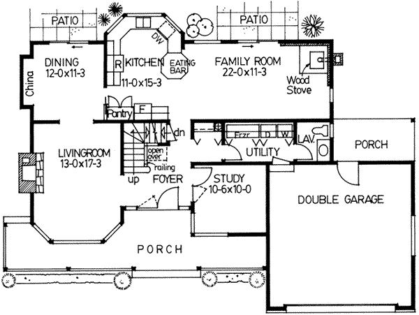 Colonial Floor Plan - Main Floor Plan #126-114