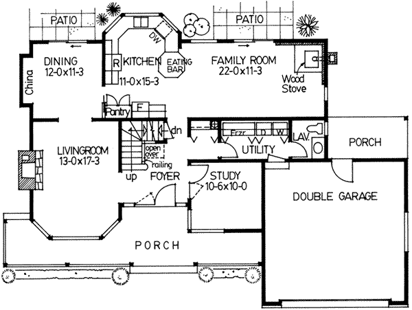 Home Plan - Colonial Floor Plan - Main Floor Plan #126-114