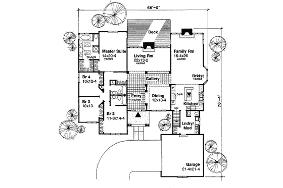 Floor Plan - Main Floor for European House Plan #50-142 - 4 bed, 1 bath