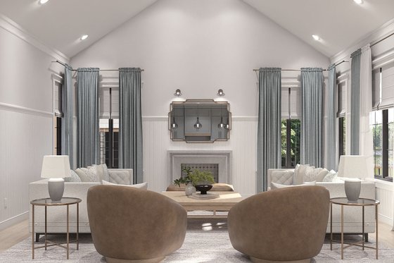 Interior - Family Room for Traditional House Plan #455-787 - 4 bed, 4 bath