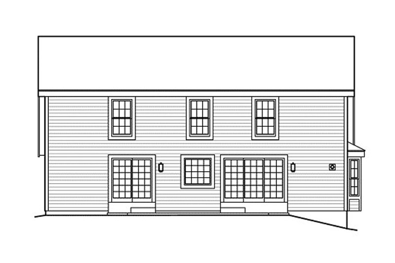 Architectural House Design - Exterior - Rear Elevation for Traditional House Plan #57-378 - 4 bed, 3.5 bath