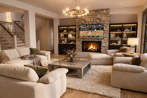 Interior - Family Room for Farmhouse House Plan #928-410 - 4 bed, 3.5 bath