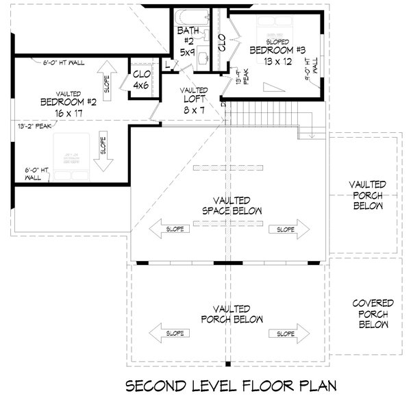 House Blueprint - Floor Plan - Upper Floor for Country House Plan #932-1454 - 3 bed, 2.5 bath