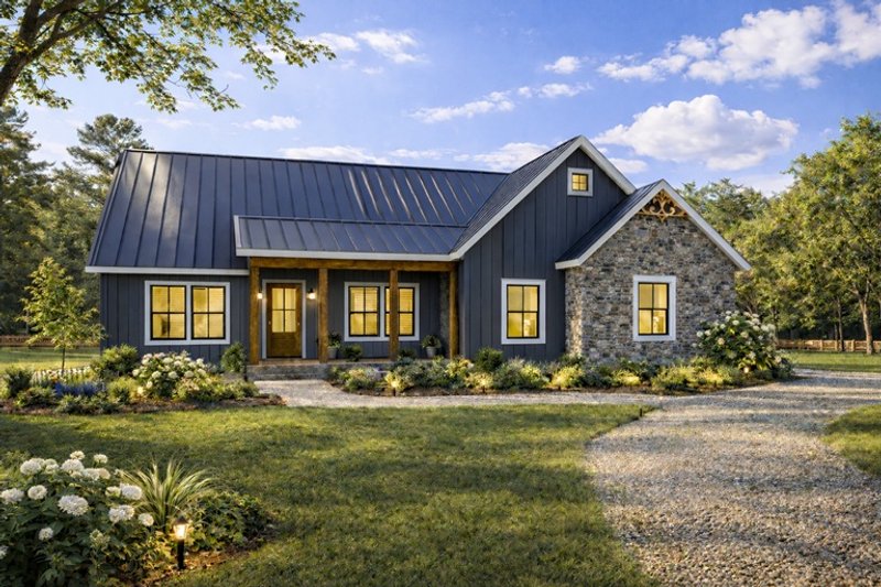 House Blueprint - Exterior - Front Elevation 6 for Farmhouse House Plan #44-312 - 3 bed, 2 bath