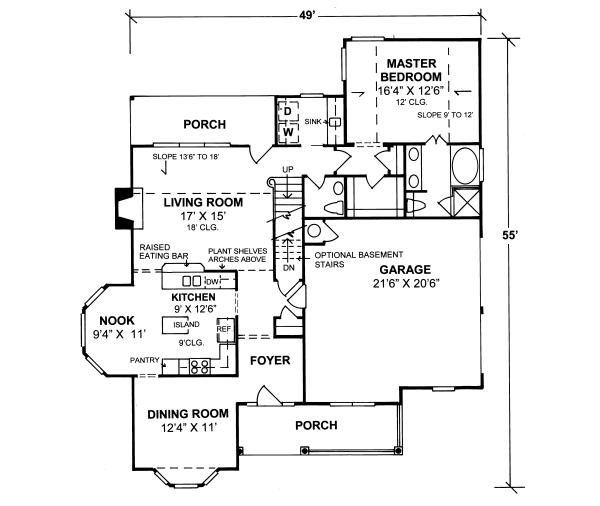 Home Plan - Traditional Floor Plan - Main Floor Plan #20-330