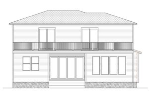 Exterior - Rear Elevation for Contemporary House Plan #1080-15 - 3 bed, 3.5 bath
