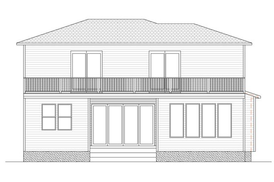 Exterior - Rear Elevation for Contemporary House Plan #1080-15 - 3 bed, 3.5 bath