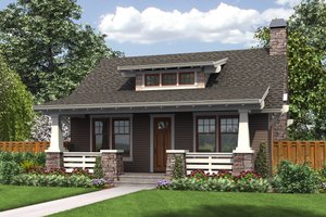 Bungalow Exterior - Front Elevation Plan #48-666