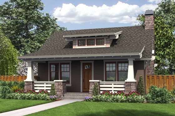 Exterior - Front Elevation for Bungalow House Plan #48-666 - 1 bed, 1 bath