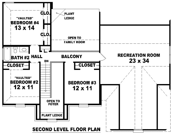 European Floor Plan - Upper Floor Plan #81-847