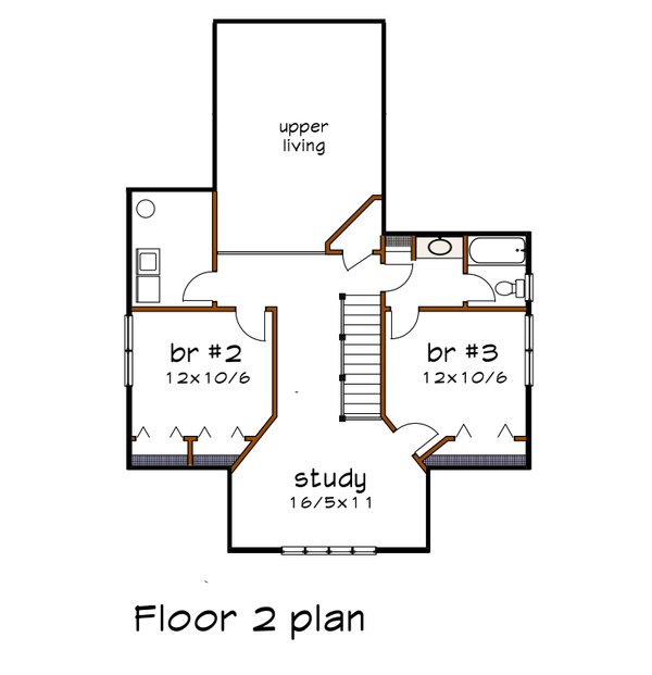 Home Plan - Bungalow Floor Plan - Upper Floor Plan #79-356