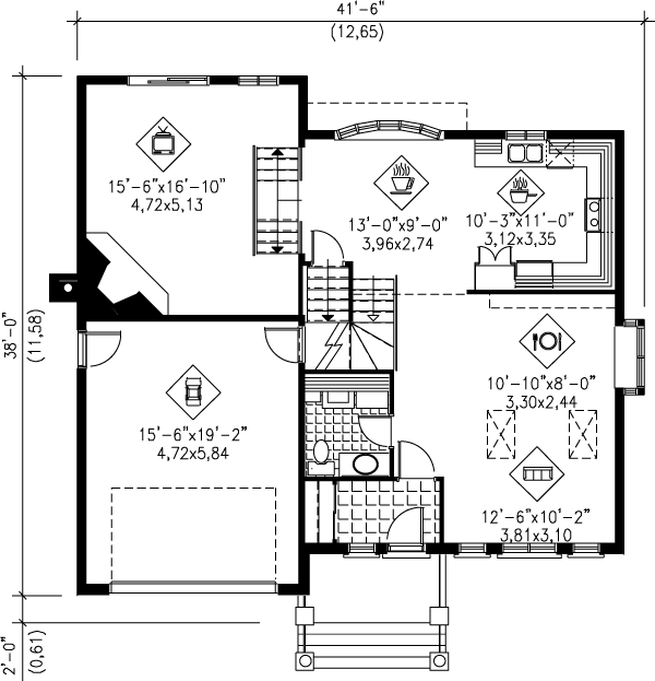 Traditional Floor Plan - Main Floor Plan #25-2251