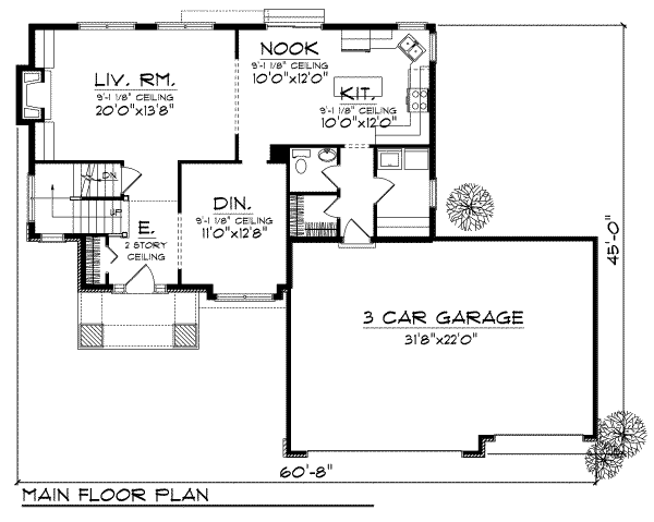 Home Plan - Traditional Floor Plan - Main Floor Plan #70-704