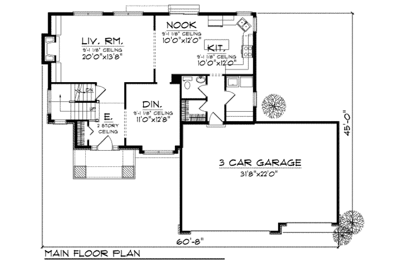 Home Plan - Floor Plan - Main Floor for Traditional House Plan #70-704 - 4 bed, 2.5 bath