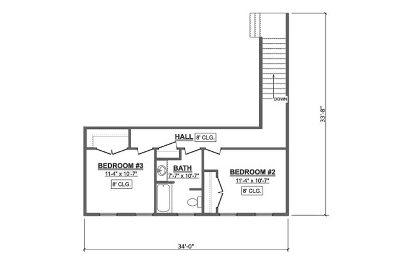 House Blueprint - Floor Plan - Upper Floor for Farmhouse House Plan #1089-31 - 3 bed, 2.5 bath