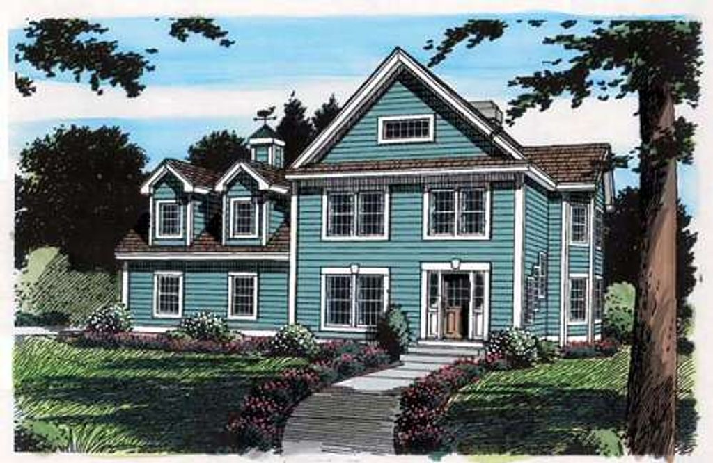 Exterior - Front Elevation 2 for Country House Plan #312-636 - 3 bed, 2.5 bath