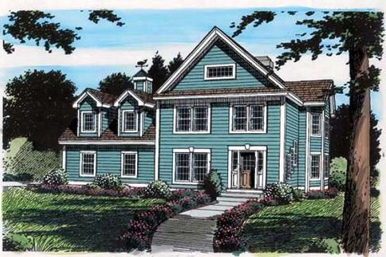 Exterior - Front Elevation for Country House Plan #312-636 - 3 bed, 2.5 bath