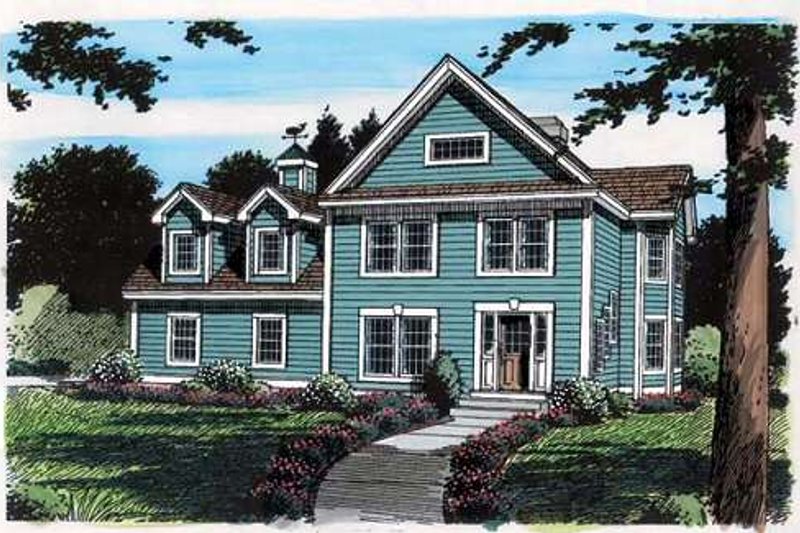 Exterior - Front Elevation 2 for Country House Plan #312-636 - 3 bed, 2.5 bath