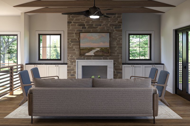 Home Plan - Interior - Family Room 1 for Beach House Plan #455-594 - 1 bed, 2 bath