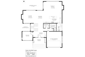 Floor Plan - Main Floor for Modern House Plan #1101-12 - 3 bed, 3.5 bath