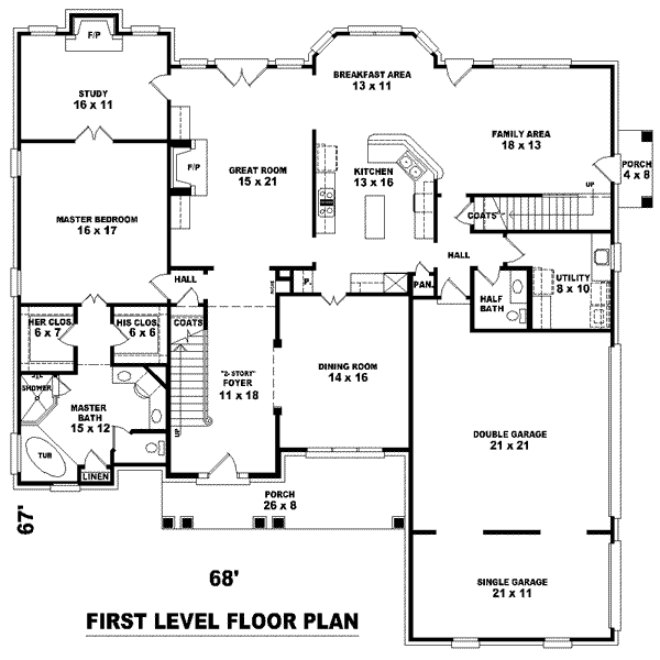 European Floor Plan - Main Floor Plan #81-1269