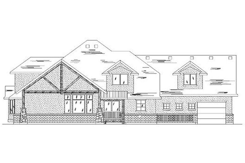 Dream House Plan - Exterior - Rear Elevation for Bungalow House Plan #5-407 - 6 bed, 4.5 bath