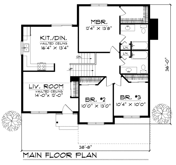 Traditional Floor Plan - Main Floor Plan #70-651