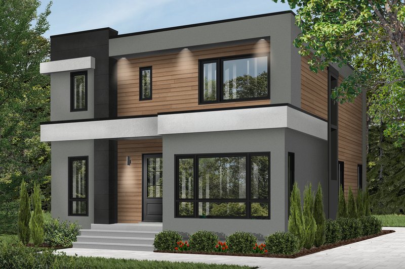 House Blueprint - Contemporary Exterior - Front Elevation Plan #23-2646