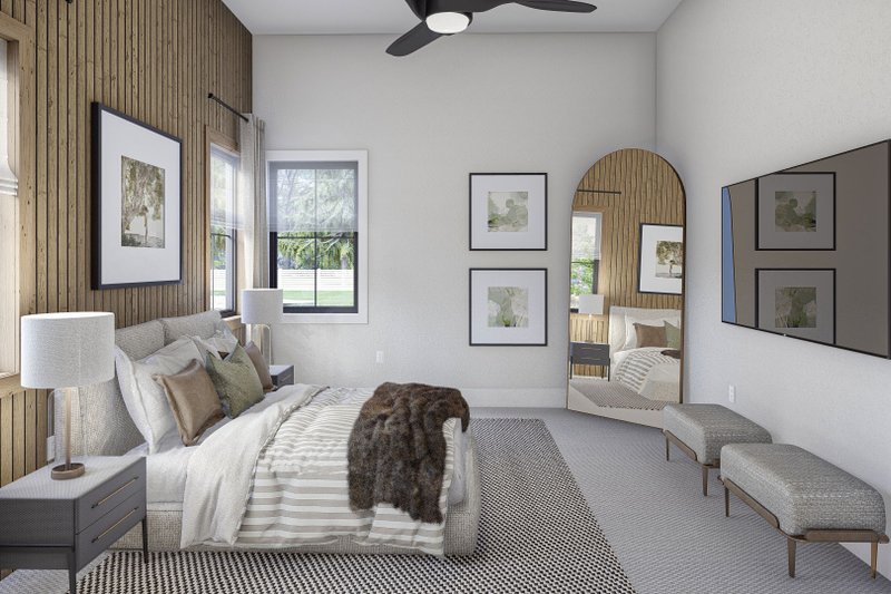House Blueprint - Interior - Master Bedroom 1 for Barndominium House Plan #455-592 - 3 bed, 2 bath