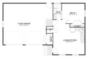 Ranch Style House Plan - 1 Beds 1 Baths 682 Sq/Ft Plan #1060-330 