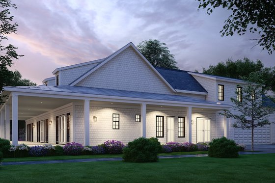 Exterior - Other Elevation 4 for Ranch House Plan #54-400 - 3 bed, 3.5 bath