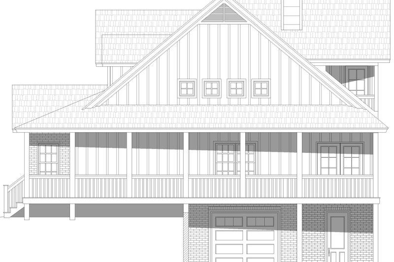 House Plan Design - Exterior - Other Elevation 1 for Farmhouse House Plan #932-1066 - 3 bed, 3.5 bath