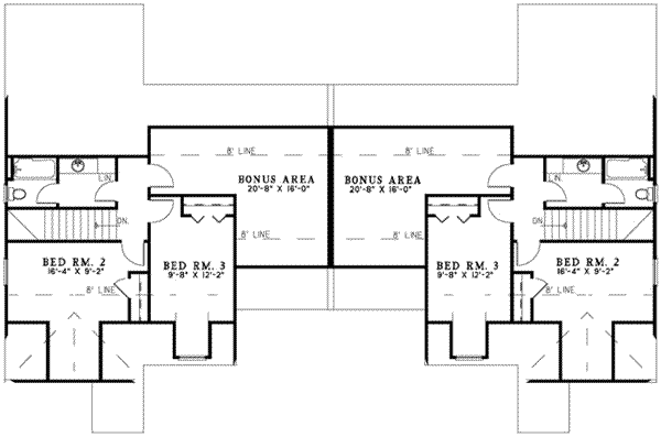 European Floor Plan - Upper Floor Plan #17-2009