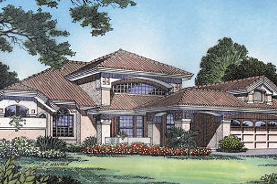 Exterior - Front Elevation for European House Plan #417-257 - 3 bed, 2.5 bath