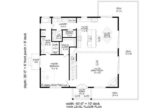 Floor Plan - Main Floor for Country House Plan #932-983 - 3 bed, 2.5 bath