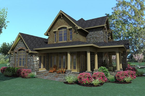 Exterior - Front Elevation 3 for Craftsman House Plan #120-167 - 3 bed, 2.5 bath