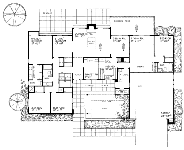 Architectural House Design - Mediterranean Floor Plan - Main Floor Plan #72-364