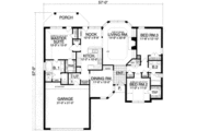 European Style House Plan - 3 Beds 2 Baths 1844 Sq/Ft Plan #40-357 