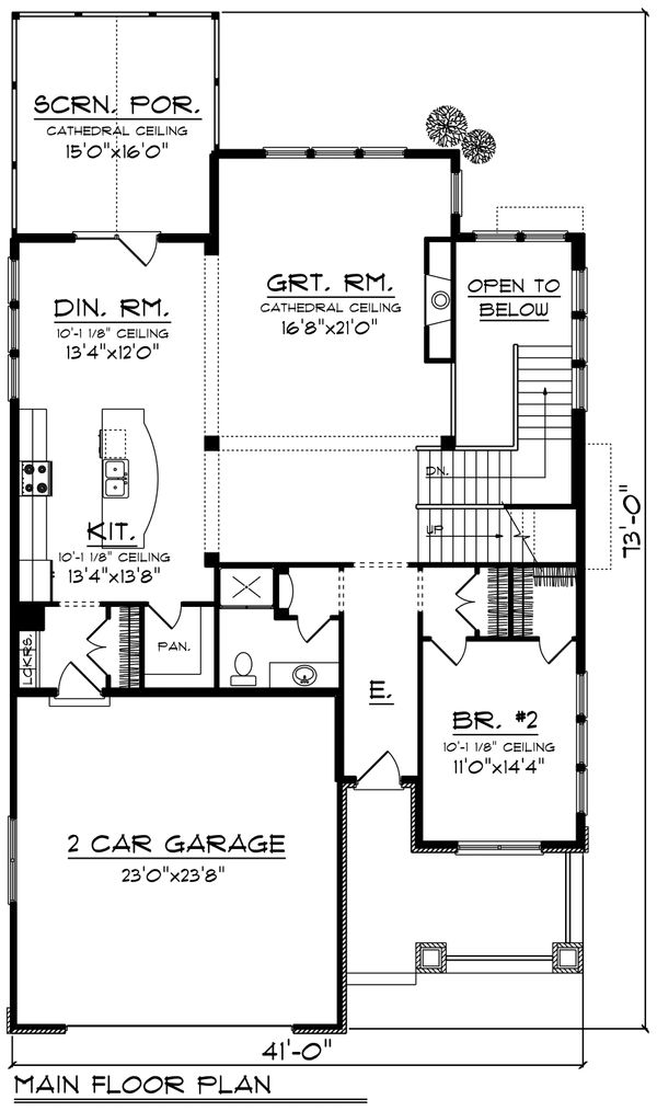 Home Plan - Craftsman Floor Plan - Main Floor Plan #70-1204