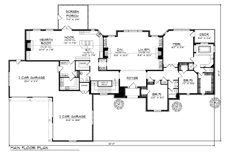 Home Plan - Floor Plan - Main Floor for European House Plan #70-534 - 3 bed, 2.5 bath