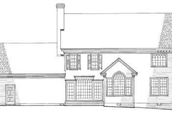 Exterior - Rear Elevation for Southern House Plan #137-129 - 3 bed, 2.5 bath