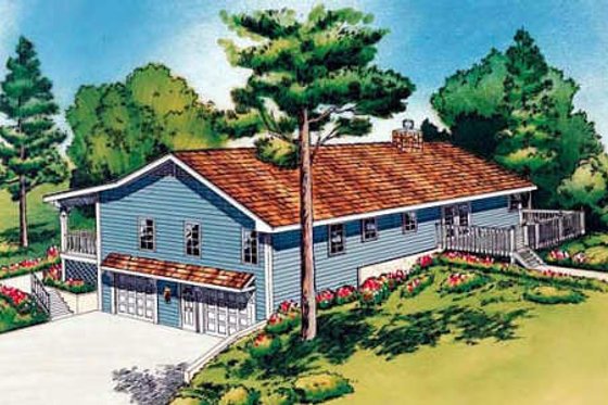 Exterior - Rear Elevation for Country House Plan #312-575 - 3 bed, 2 bath