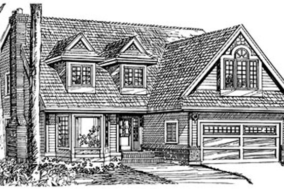 Exterior - Front Elevation for Traditional House Plan #47-154 - 4 bed, 2.5 bath